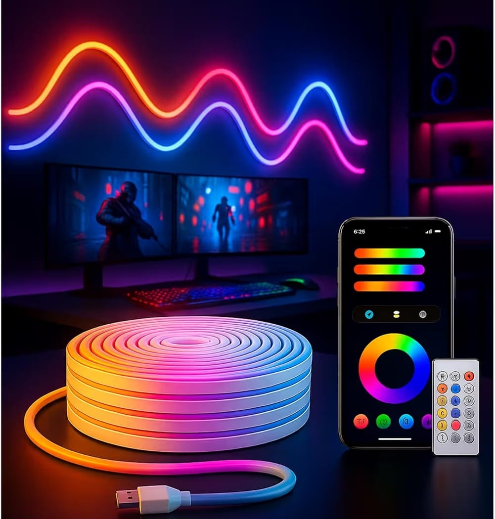 Qamzora™ Smart LED Strip Light 5M with App & Remote | RGB Music Sync Light